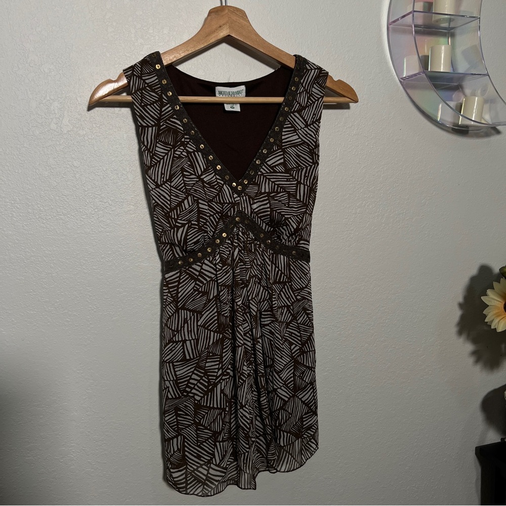 Motherhood Brown and White Patterned Maternity Shirt